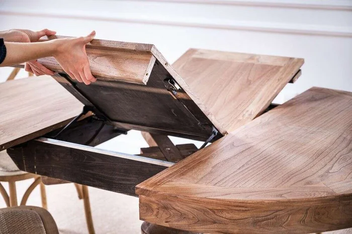 MESA COMEDOR EXTENSIBLE - 1.20 A 1.70 MTS - OLMO en Madera natural - Mesas de comedor, Uruguay | La Iberica, vista 14