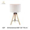 Portátil nórdica tela natural estilo trípode E27 70CM en Beige - Lámparas de mesa, Uruguay | Iluminica, vista 4 de 6