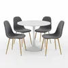 Juego de Comedor Bari Vita – Mesa Redonda con 4 Sillas - Blanco y Grafito en Blanco - Mesas de comedor, Uruguay | NYR, vista 2 de 5