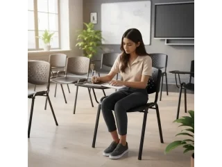 Silla con mesa rebatible en Negro - Sillas de escritorio, Uruguay | Quesal, vista 4