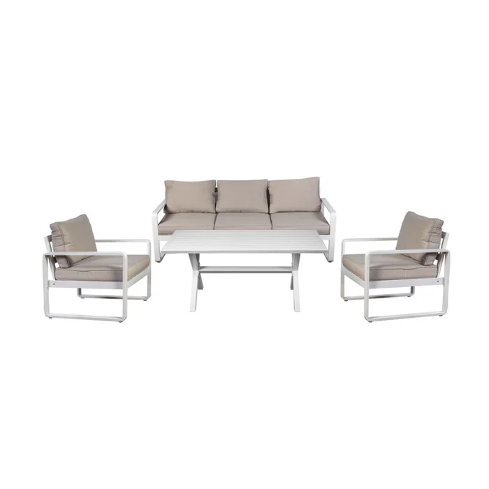 Set Comedor Aluminio Natural-beige Cali en Beige - Muebles para el exterior, Uruguay | Divino