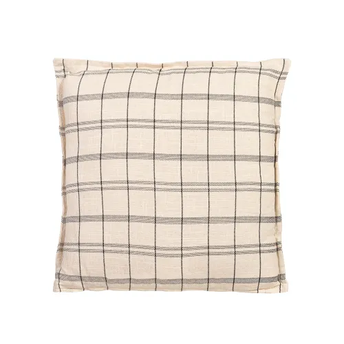 Almohadon Algodon Multicolor Cuadrillé Beige Azul en BEIGE AZUL - Textiles, Uruguay | Divino