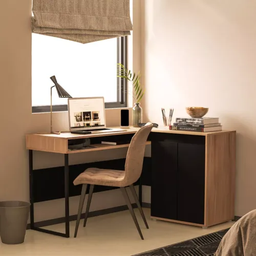Escritorio Rinconero – Negro - Escritorios y sillas de escritorio, Uruguay | RM Muebles y Deco