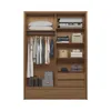 Ropero Demócrata 2 Puertas Corredizas y Espejo - Linea Fit - Marron en Marrón - Roperos y placares, Uruguay | Rústico Hogar, vista 3 de 4