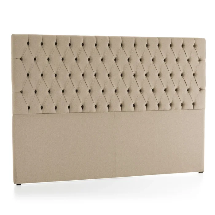 Respaldo 2 plazas tela natural - Beige en Beige - Respaldos de cama, Uruguay | La Cueva Muebles