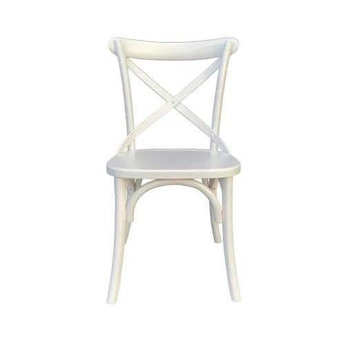 SILLA CROSS 46x42x87CM ASIENTO EN MADERA BLANCO en Blanco - Sillas, Uruguay | Koz