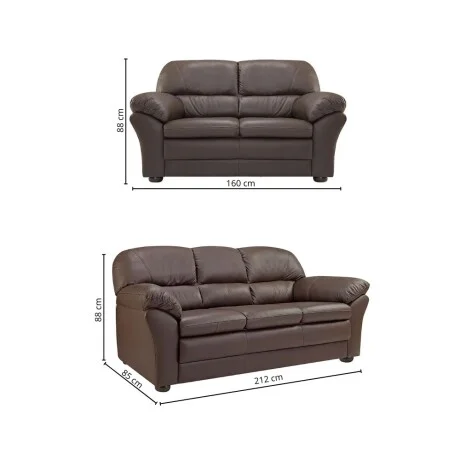 Juego de living 3+2 Cuero Natural en Marrón - Sillones y sofás, Uruguay | La Cueva Muebles, vista 14