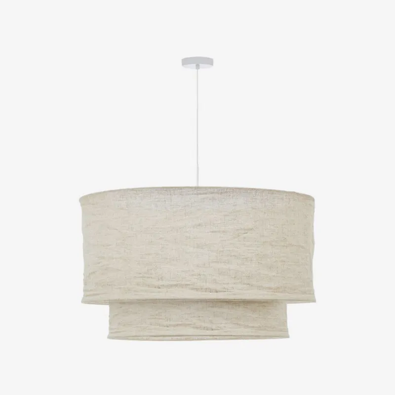 Pantalla para lámpara de techo Mariela de lino con acabado beige Ø 60 x 40 cm en Madera natural - Lámparas colgantes, Uruguay | Kavehome