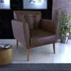 Butaca Poltrona Tapizada Cuertina Pu Patas De Madera - Butacas, banquetas y puffs, Uruguay | Soy Hogar, vista 8 de 8
