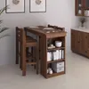 Desayunador 4 Bancos Cocina Comedor Madera - Nogal en Marrón - Mesas de comedor, Uruguay | Ecowood, vista 2 de 4