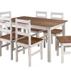 JUEGO DE COMEDOR 6 SILLAS PINO BLANCO 140X80 en Blanco - Mesas de comedor, Uruguay | Alfa Ventas, vista 1 de 2