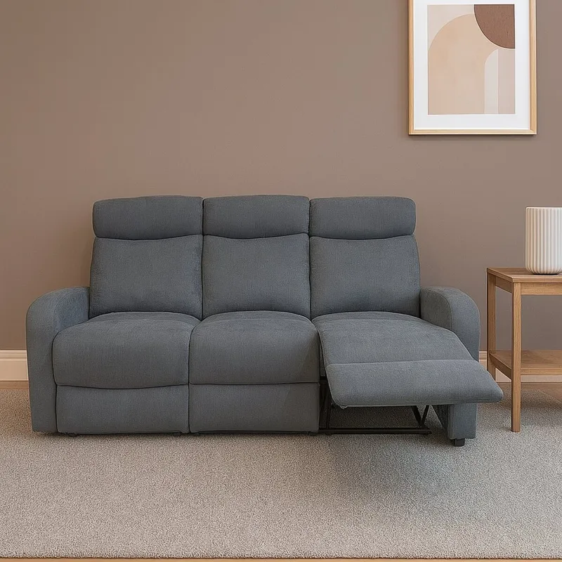 Reclinable Fine 3 cuerpos grafito — Serra Amoblamientos en Gris - Sillones y sofás, Uruguay | Serra Amoblamientos