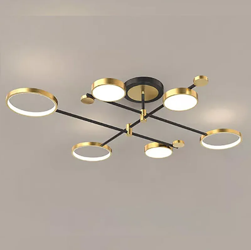 Luminaria techo led 6 aros 60W dorado en Dorado - Lámparas colgantes, Uruguay | Decotech, vista 5