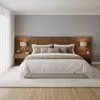 Respaldo Queen continuo con mesa de luz - Nordik - Marrón en Marrón - Respaldos de cama, Uruguay | Ecowood, vista 2 de 3