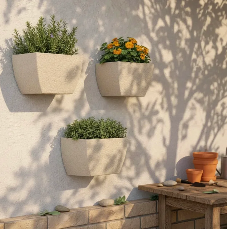 Macetas de pared en set de 3 en Beige - Macetas, Uruguay | Alta Gracia Deco, vista 4