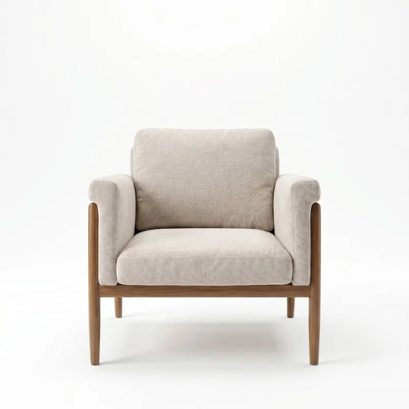 Butaca Atlas - Tela Microfibra - C51 (Castaño) en Beige, Uruguay | NYR, vista 3