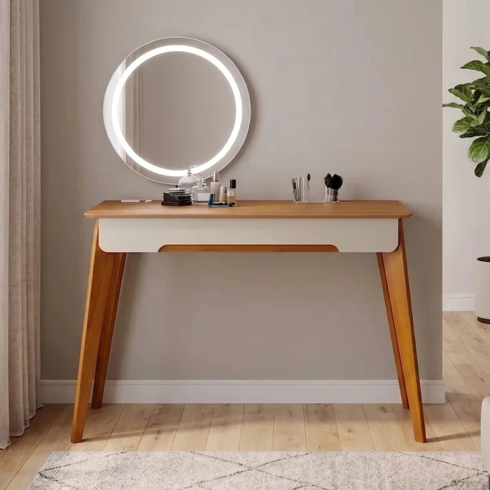Tocador Jazz Led -Linea Nevada - Blanco/Natural en Madera natural - Escritorios y sillas de escritorio, Uruguay | Ecowood