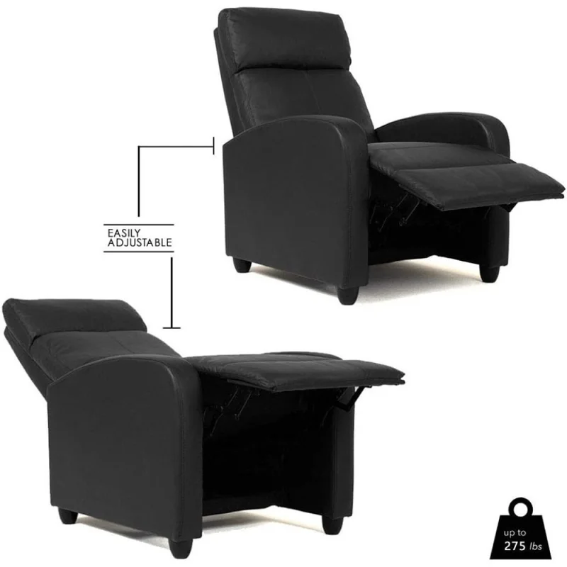 Sillon reclinable 1 cuerpo - Negro en Negro, Uruguay | La Cueva Muebles, vista 6