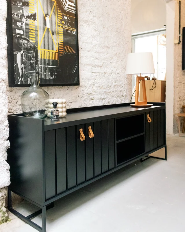 Rack Trendy 140 cm - Negro en Negro - Muebles para TV, Uruguay | Berna Home, vista 6