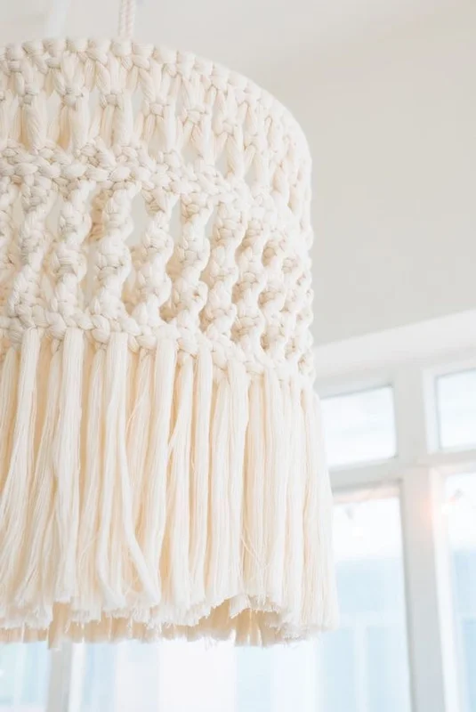 Pantalla Macramé India Trenzada en Madera natural - Iluminación, Uruguay | Indrana, vista 5