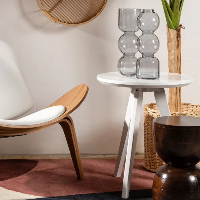 Mesa auxiliar Lu - Blanca en Blanco - Mesas de living, Uruguay | Walnut, vista 2