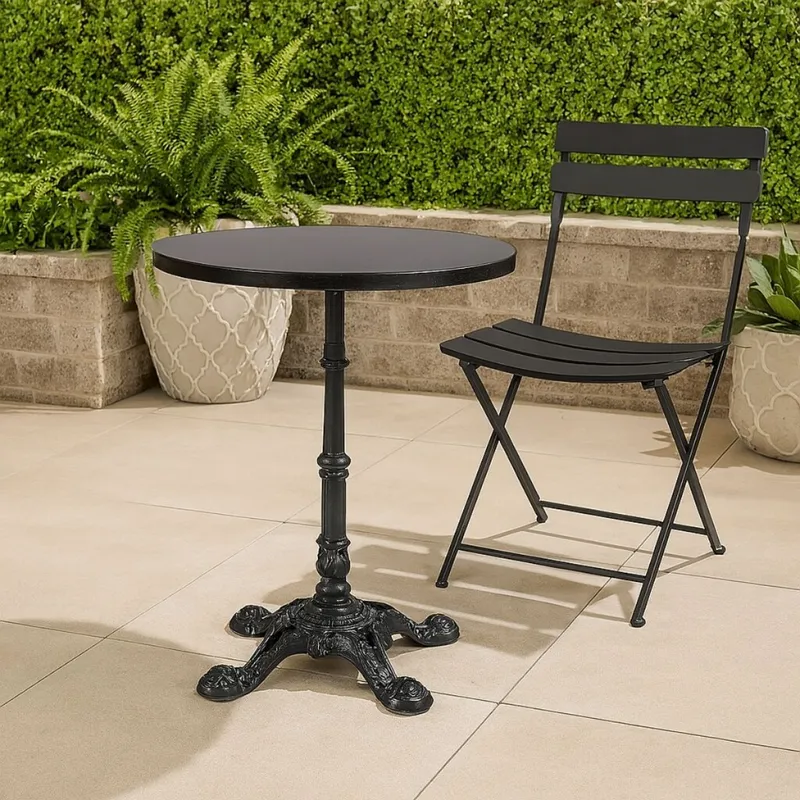 MESA DE EXTERIOR MICHELIN Negro CIRCULAR en Negro - Mesas de comedor, Uruguay | Viasono