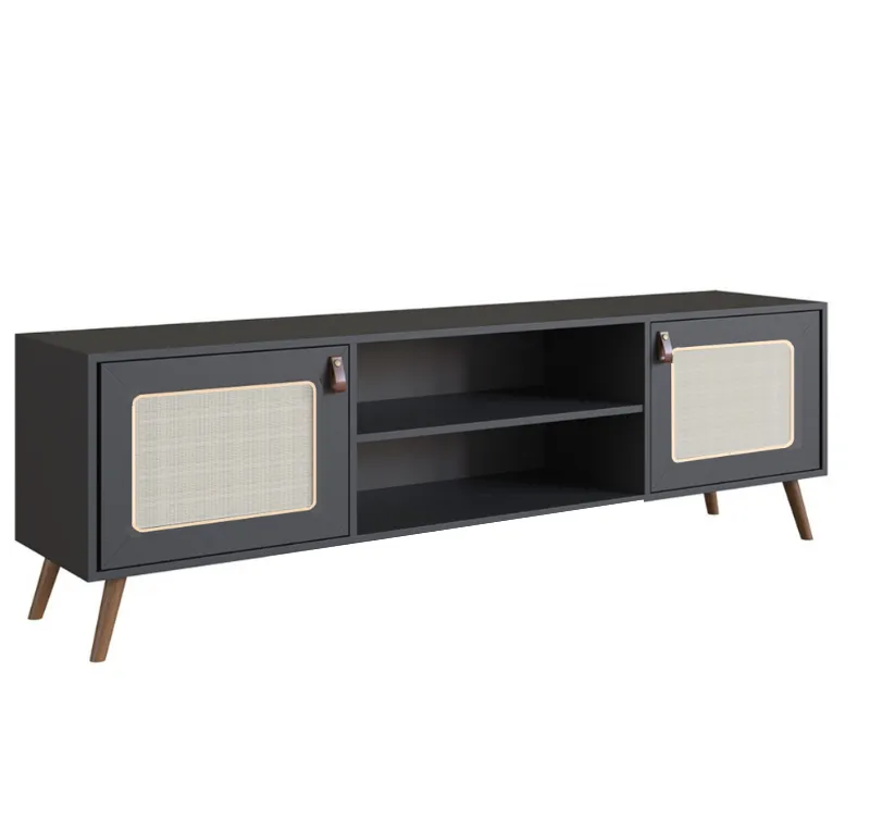 Rack TV Praga con Tela 160 cm - Negro - Muebles para TV, Uruguay | Berna home
