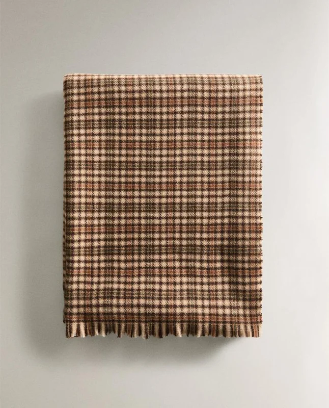 MANTA CUADROS FLECOS en Marrón - Textiles, Uruguay | Zara Home, vista 5