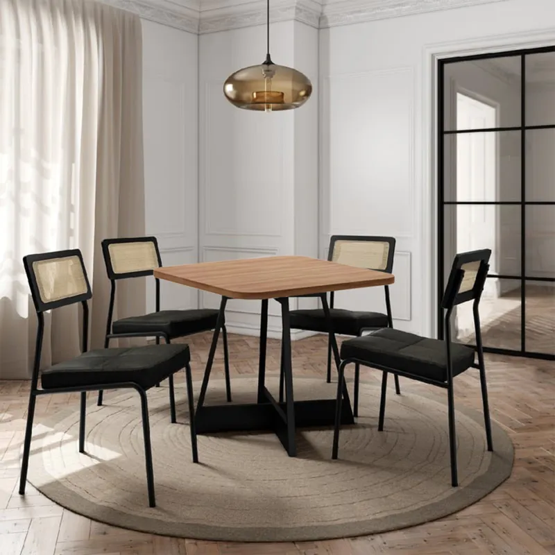 Juego de comedor - Lux Atria Cuadrada - Marrón - Mesas de comedor, Uruguay | Rústico Hogar