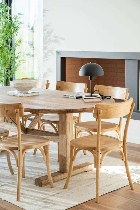 MESA COMEDOR OVAL - OLMO NATURAL - 2.20 X 1.05 MTS en Madera natural - Mesas de comedor, Uruguay | La Iberica, vista 4