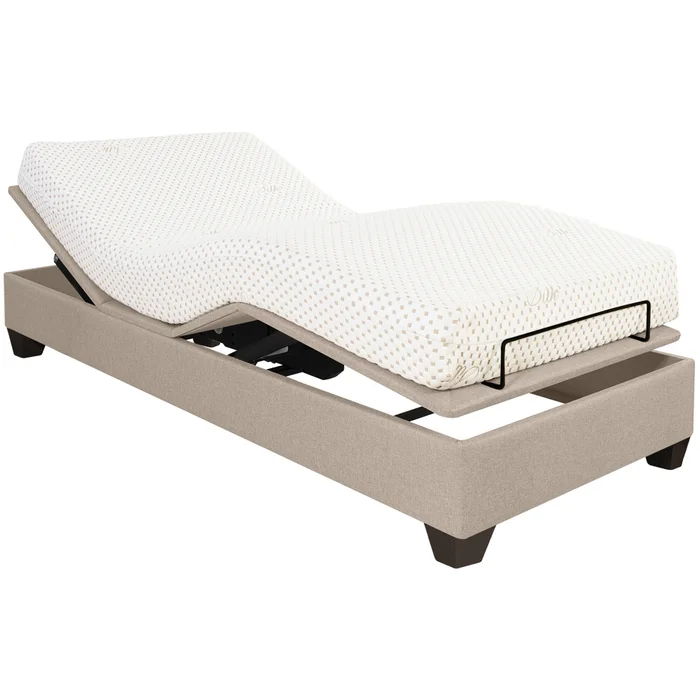 Cama Articulada 1 1/2 Plaza Mdf-y-tela Natural-beige Ajustable Veneza en Beige - Dormitorio, Uruguay | Divino, vista 4