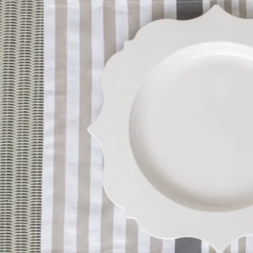 INDIVIDUAL RAYAS CRUDO Y BLANCO CON LINEA GRIS 35X50 en Multicolor - Textiles, Uruguay | Sentido Jose Ignacio