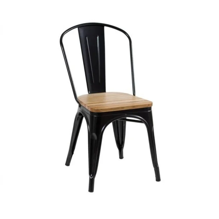 Silla asiento de Madera Tolix - Negro en Negro - Sillas, Uruguay | Rústico Hogar, vista 2