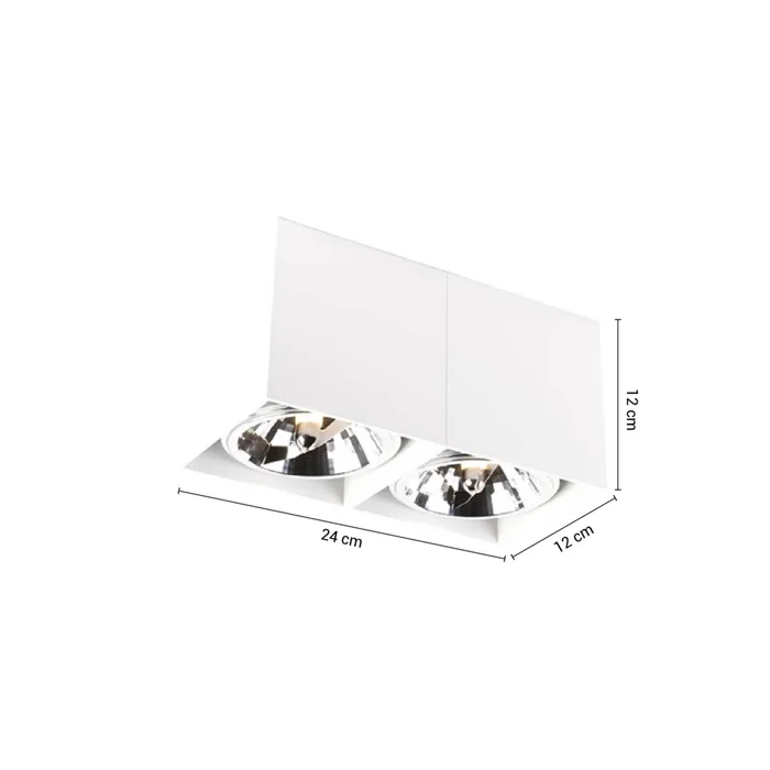 Downlight Lux Doble AR111 Machado Blanco en Blanco - Lámparas colgantes, Uruguay | Serlux, vista 3