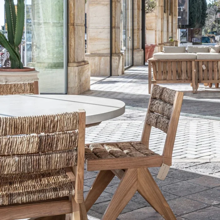 Silla de Teca y Fibra de Banana Bimba | Casakos en Madera natural - Butacas, banquetas y puffs, Uruguay | Casakos, vista 5