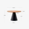 Mesa redonda Wilshire de madera maciza de acacia y patas de acero acabado negro Ø 120 cm en Multicolor - Mesas de comedor, Uruguay | Kavehome, vista 5 de 5