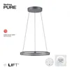Colgante led anillo motorizado 44w 70cm a control remoto con varias funciones, Gris grafito en Gris - Lámparas colgantes, Uruguay | Iluminica, vista 3 de 5