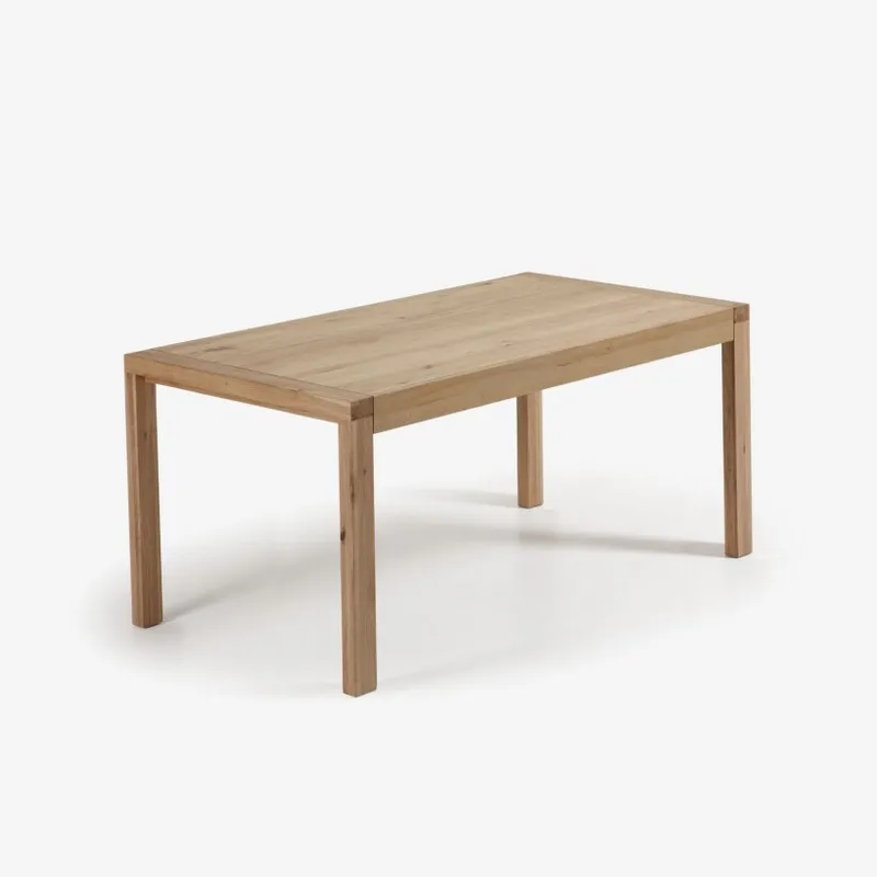 Mesa extensible Briva - 200 (280) x 100 cm madera maciza de roble y pino acabado natural en Madera natural - Mesas de comedor, Uruguay | Kavehome