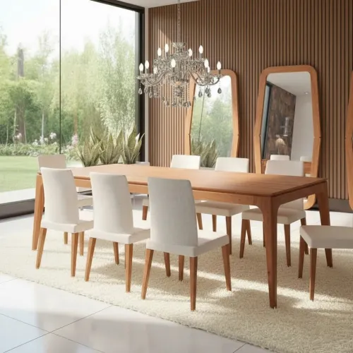 MESA COMEDOR RECTANGULAR - MADERA CINAMOMO en Madera natural - Mesas de comedor, Uruguay | Champagne Home