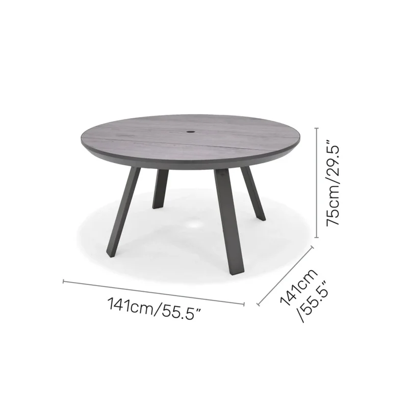 Mesa redonda de Patio Diámetro 141cm - Urbanite - Gris en Gris - Mesas de comedor, Uruguay | Ecowood, vista 5