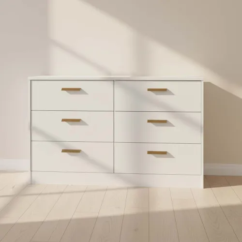 Cómoda 6 Cajones Mdf Blanco Venetto Ii en Blanco - Cómodas, Uruguay | Divino