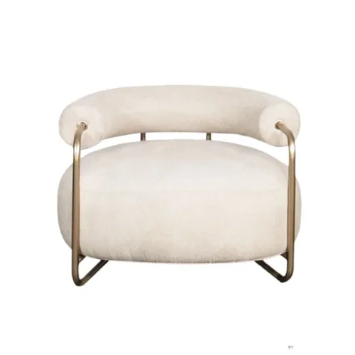 Butaca Bola - Bouclee Creme / Oro en Beige - Butacas, banquetas y puffs, Uruguay | Fabrica Italiana