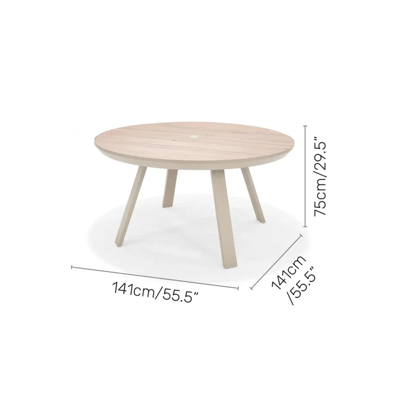 Mesa redonda de Patio Diámetro 141cm - Urbanite - Beige en Beige - Mesas de comedor, Uruguay | Ecowood, vista 4