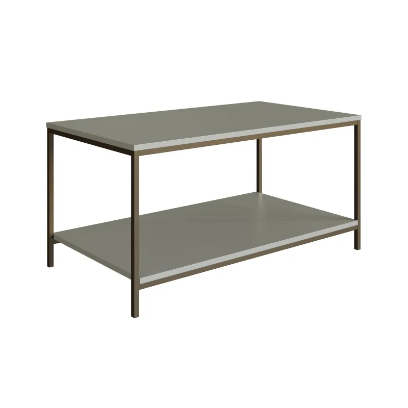 Mesa de Centro Ratona Rectangular Tapa Doble (Verde y Hierro Dorado) - Mesas de living, Uruguay | Berna home