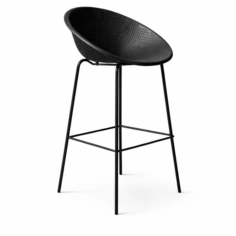 BANQUETA ALTA PANAL NEGRA PP/METAL en Negro - Butacas, banquetas y puffs, Uruguay | Alfa Ventas