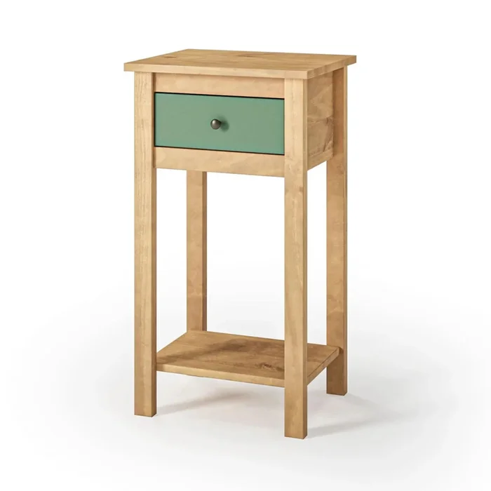 Mesa De Arrime Aparador 1 Cajón - Línea Maden - Verde en Blanco - Mesas de arrimo, Uruguay | Ecowood, vista 2
