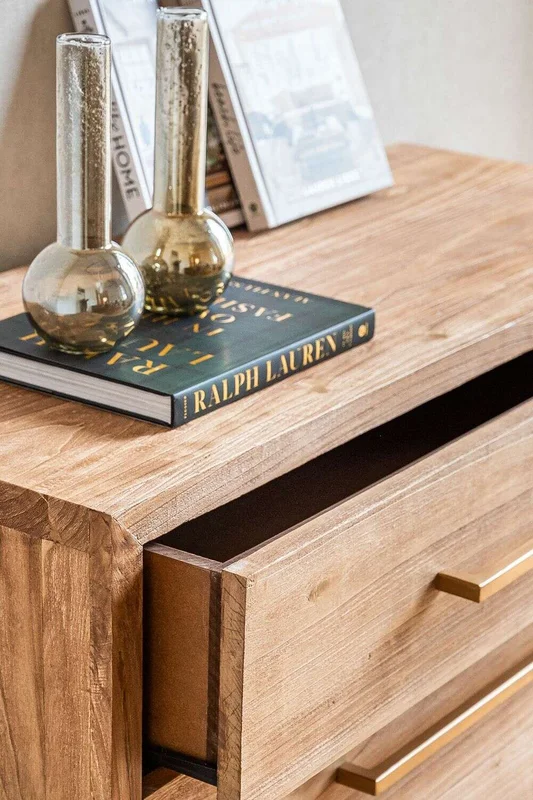 COMODA SUR - ALAMO Y HIERRO ORO VIEJO en Madera natural - Bibliotecas, Uruguay | La Iberica, vista 3