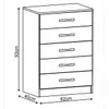 Comodas Cajoneras 5 Cajones Dormitorio Demolición 05D - Cómodas, Uruguay | Muebles Express, vista 4 de 5