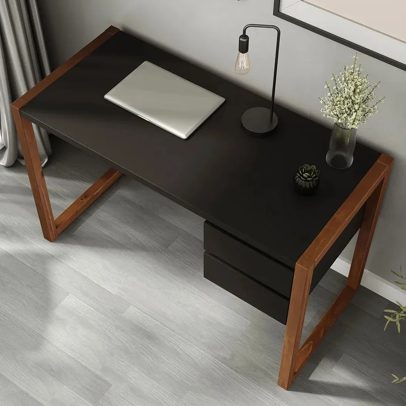 Escritorio con cajones 120cm Atena - Patas en Madera Maciza en Blanco - Escritorios, Uruguay | Balton, vista 14