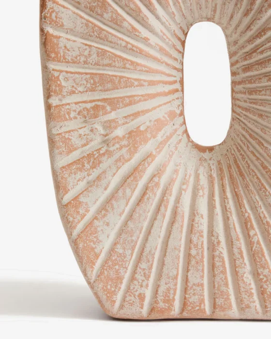 Jarrón Valura de papel maché rosa y beige - 31 cm - Jarrones, Uruguay | Kavehome, vista 6